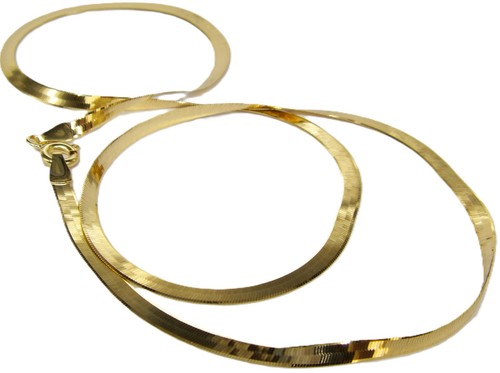 9ct yellow gold flat - , snake