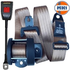 Austin Mini Cooper Classic Biscuit Brown Front Automatic Inertia Seat Lap Belt
