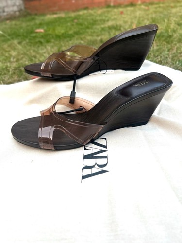 Zara vinyl effect wedge - zara,