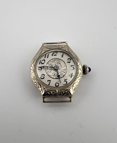 14k gold art deco - ladies, watch
