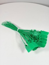 50 X Security Tags Plastic Pull Ties Secure Anti-Tamper Numbered Seals Green
