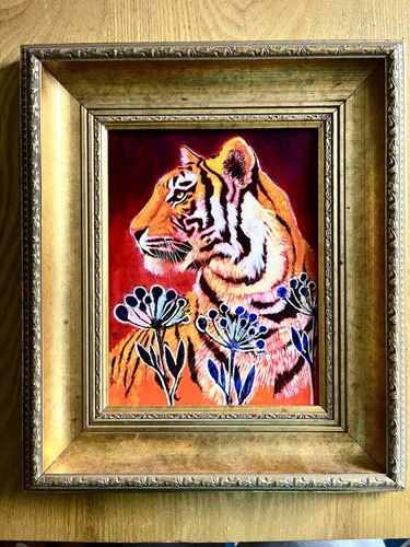 Original framed tiger oil - original,