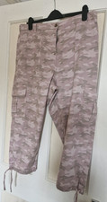 Marks & Spencer Pink Camouflage Cargo Trousers - Size 18 (Regular)
