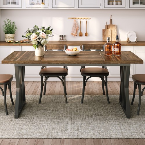 Brown large dining table - brown,