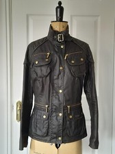 Womens Barbour Wax Jacket Green National Trials Size 10 Good Condition