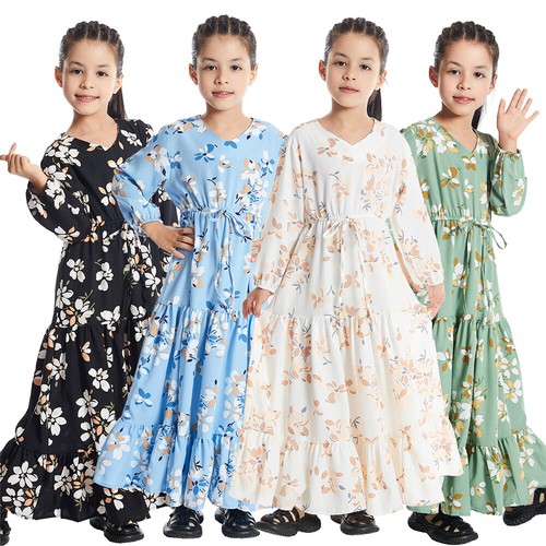 Kids girls floral print - floral, maxi