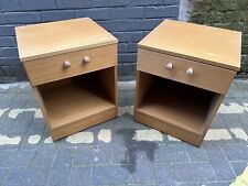 Vintage Pair Of Bedside Cabinets Teak Veneer 1 Drawer “stateroom” 