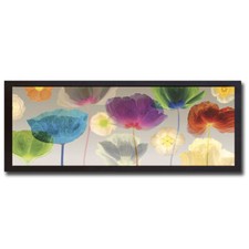 Black Floater-Framed Poppy Panorama by Mertens Canvas Giclee Art (14 in x 34 in)