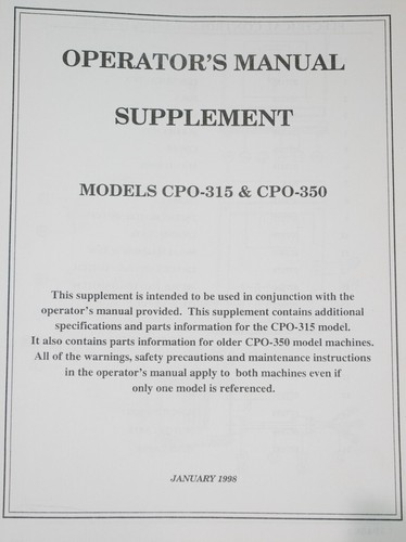 Scotchman cpo 315 350 cold - 350,,