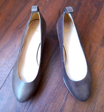 Clarks Brown Snakeskin Effect Suede High Wedge Slip On Court Shoes Size 6 D VGC