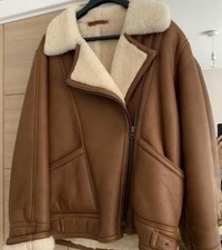 Ladies sheepskin bomber jacket