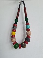 African Choker Beaded Necklace Ethnic  Multi Colour Stone Jewellery