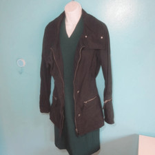 OXBOW Womens Black Cotton Jacket Full Zip & Button Front with Pockets Size 3 - M