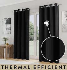 Plain Black Thermal Curtains