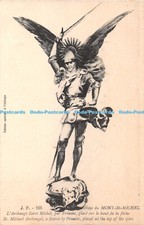 R384166 Abbaye du Mont St Michel St Michael Archangel a Statue By Fremiet Placed