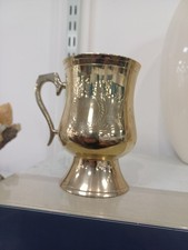 vintage Engraved Brass Tankard