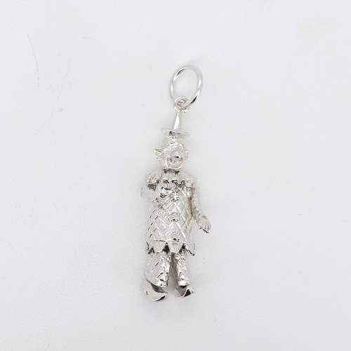 Silver articulated clown - silver,