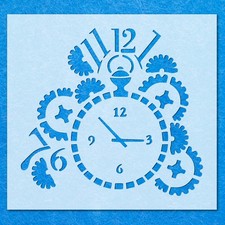 Clock Cogs Time Machine Stencil: Mylar Airbrush Wall Art Painting Crafts , DIY