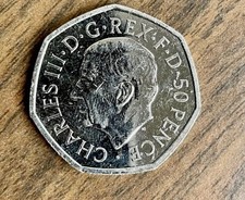 EXTREMELY RARE, King Charles III 50p 2022 King Charles III 50 pence coin