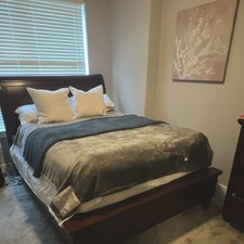 Queen Wood Sleigh Bed Frame