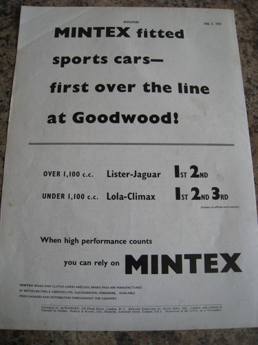 Mintex fitted sports cars - sports,