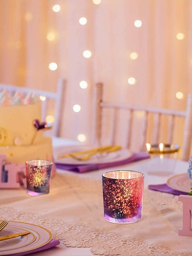 3pcs blue glass candle - 3pcs,