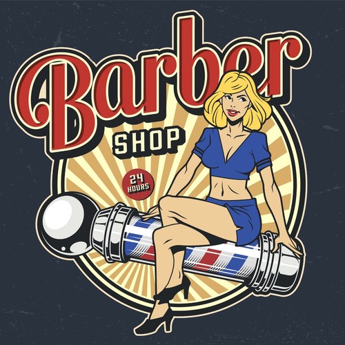 Barber shop canvas framed - barber,