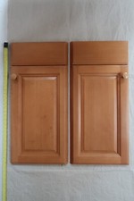Kitchen Cupboard Beech Wood Two Door Pair by Wellmann (335mm x 570mm + 140mm)