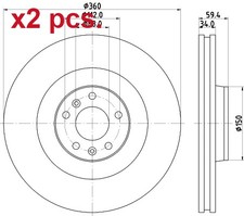 X2 PCS FRONT BRAKE DISC ROTOS