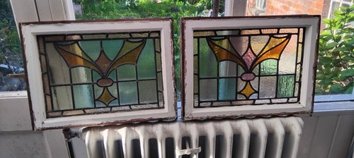 Two stunning antique leaded - stunning,