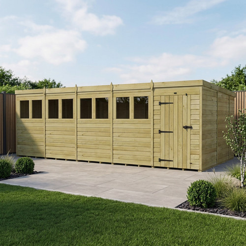 Pent shed single door - pent, all
