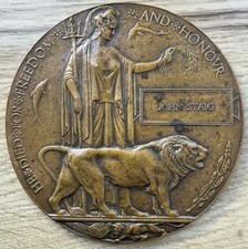 WW1 Memorial Plaque For John