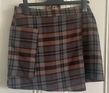 Cooperative Mini A-Line Kilt Skirt Faux Wrap A Symmetric Plaid Check Tartan M