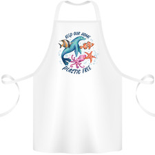 Plastic Free Climate Change Octopus Seal Fish Cotton Apron 100% Organic