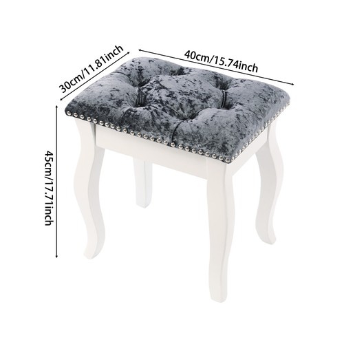 Vanity stool silver grey - vanity,