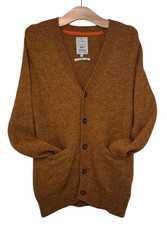 Mens AUBIN 100% Shetland Wool Cardigan Size Medium Gold Mustard Second To None