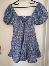 ZARA Printed Short Blue A-Line