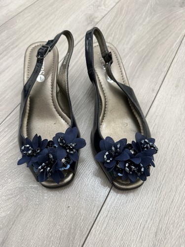 Pavers navy patent - navy, peep-toe