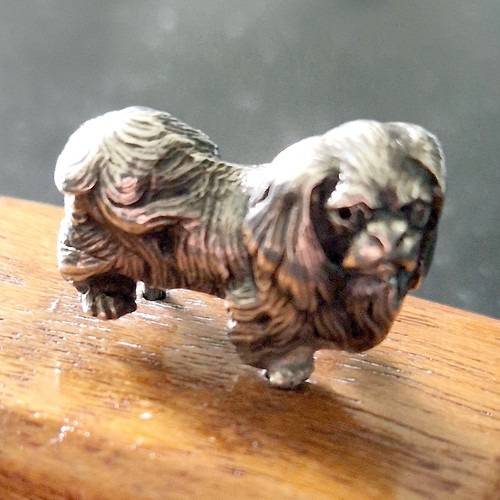 Antique silver dog - antique, solid