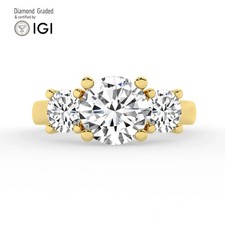 Round Diamond Trilogy Ring 18k