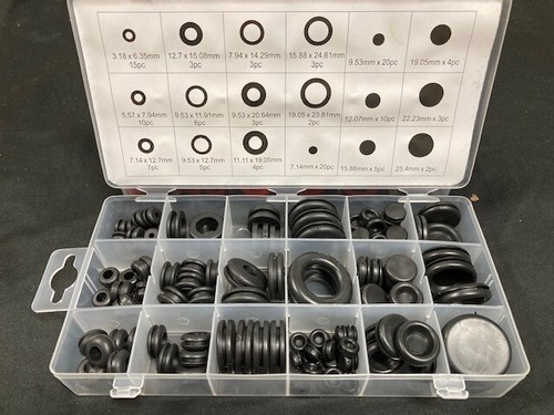 Box 125 assorted rubber - 125,