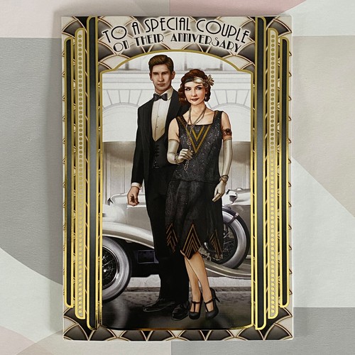 Art deco anniversary card - art,