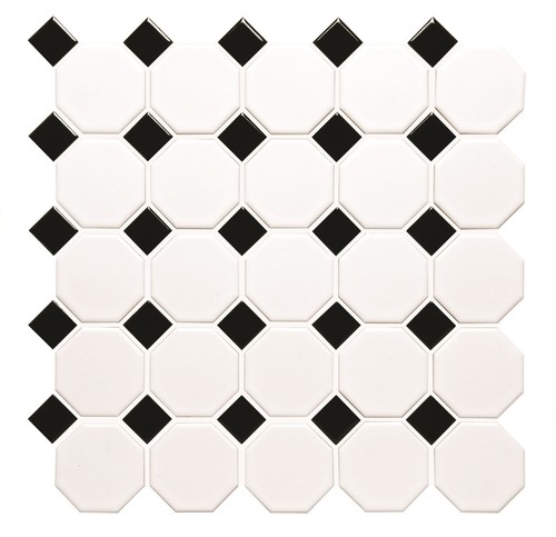 Sample white matt octagon tile - sample,