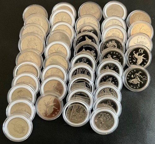 10p ten pence coins - ten,
