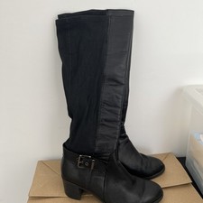 Black Leather Knee High Boots