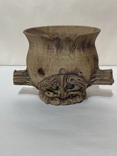 Unusual Tree Face Strange Vessel Made1996Loft Find Decent Cond W=265gHeight 10cm