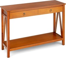 Wood Console Table with Drawer