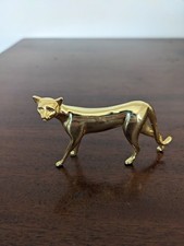 Vintage TFM Brass Cat Franklin Mint 1986 Art Deco Style Curio Figure