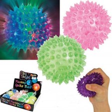 72 Flashing Spikey Balls 6cm Wholesale Job Lot Bulk Buy Throw Catch Toy