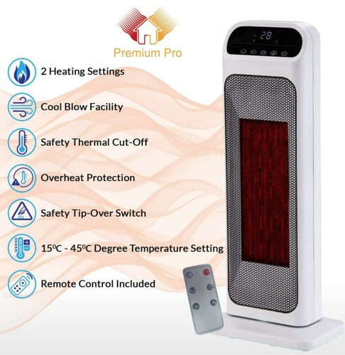 2000w tower fan heater with - fan,